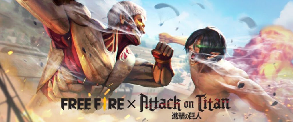 Free Fire terá evento de Attack on Titan