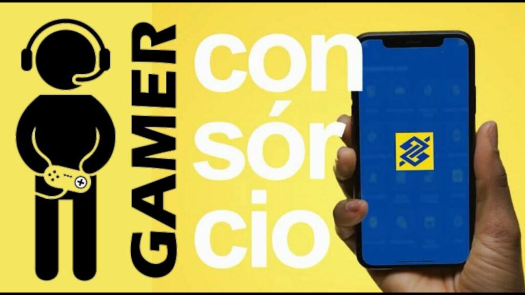 Banner promocional de consórcio gamer, campanha do Banco do Brasil para produtos relacionados à cultura gamer