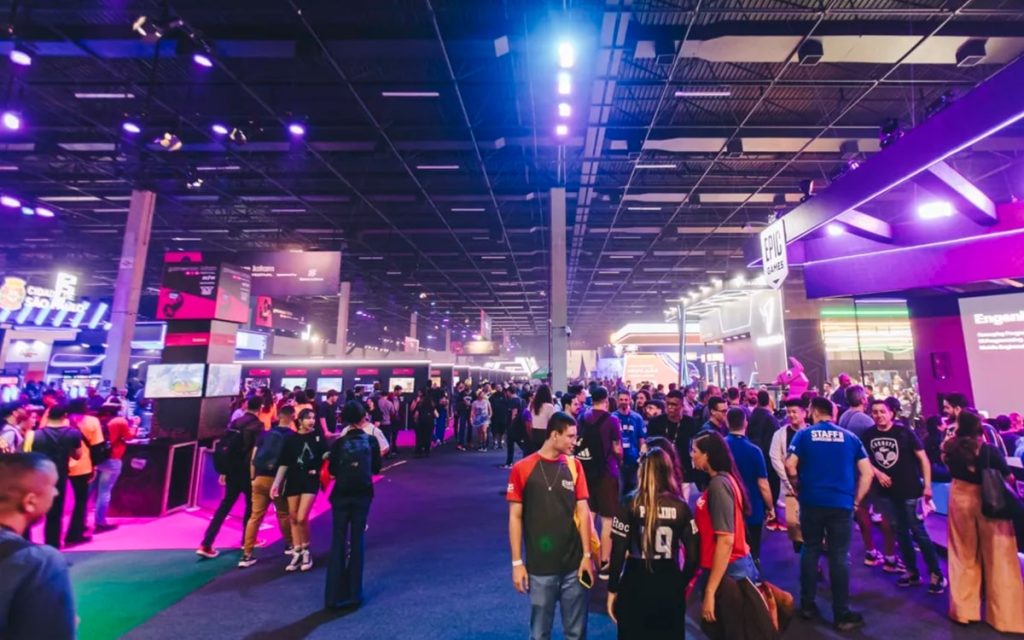 imagem ampla de corredor da Gamescom LATAM, um dos eventos de games no Brasil