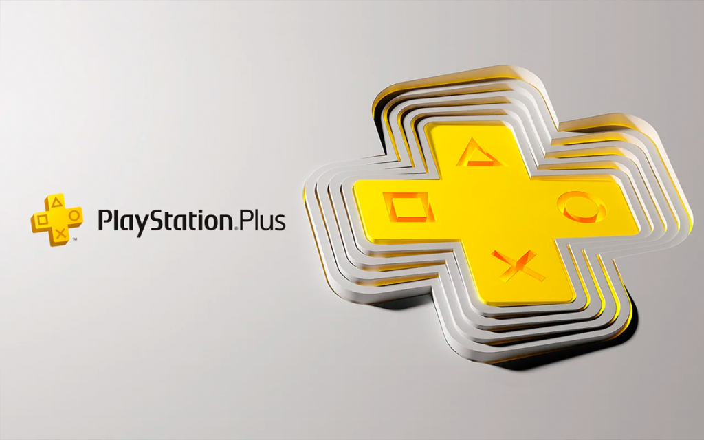 Logotipo da Playstation Plus, serviço que inclui a Playstation Plus Cloud Streaming, serviço de Jogos em Nuvem da Sony