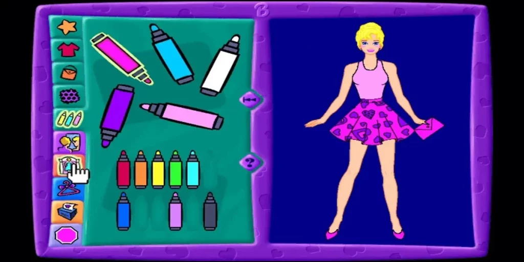 Imagem de jogo da Barbie em Flash